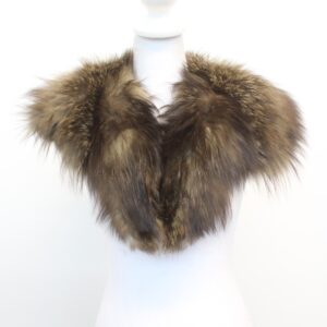MINT SILVER FOX FUR WING COLLAR WRAP SIZE 30" X 7"