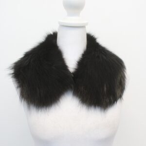 EXCELLENT BLACK FOX FUR WING COLLAR WRAP SIZE 18" X 4"