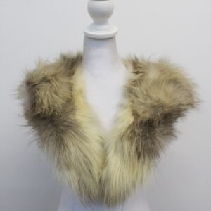 MINT BEIGE/ IVORY FOX FUR SHAWL COLLAR WRAP SIZE 36" X 5"