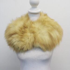 EXCELLENT BEIGE FOX FUR SHAWL COLLAR WRAP SIZE 22" X 6"