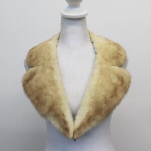EXCELLENT BROWN CROSS MINK FUR NOTCH COLLAR WRAP SIZE 32" X 3"