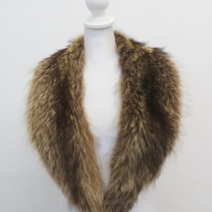 EXCELLENT RACCOON FUR SHAWL COLLAR WRAP SIZE 44" X 5.5" NEW LINING!