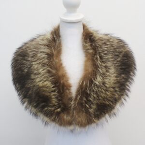 MINT RACCOON FUR SHAWL COLLAR WRAP SIZE 32" X 5" MEN WOMEN